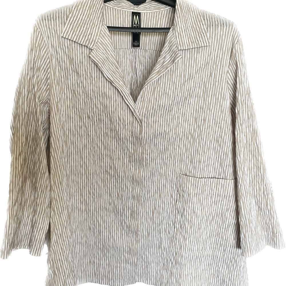 Marla Wynne Layers Seersucker Topper Sz XL